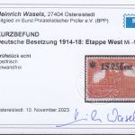 Etappeng. West 1914, Mi.-Nr.11 I B ** geprüft  Befund
