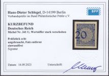 DR 1923, Mich.-Nr.: 341 U *    geprüft  Befund