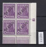 Berlin 1948, Mich.-Nr.:  2 ** DZ 7 Eckrand  4er.-Block  Druckerzeichen