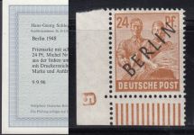 Berlin 1948, Mich.-Nr.:  9 ** DZ 5  geprüft  Befund   Druckerzeichen