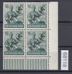 Berlin 1948, Mich.-Nr.:  7 ** Eckrand  4er.-Block   Plattenfehler AF1