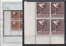 Berlin 1948, Mich.-Nr.: 18 ** Eckrand  4er.-Block gepr. Befund (Teil-Plattennr.)
