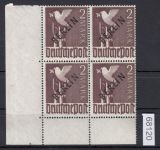 Berlin 1948, Mich.-Nr.: 18 ** Eckrand  4er.-Block gepr. Befund (Teil-Plattennr.)