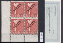 Berlin 1948, Mich.-Nr.: 19 ** Eckrand  4er.-Block  geprüft  Befund lesen