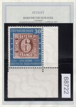 Bund 1949, Mich.-Nr.: 115 II ** Eckrand + Plattenfehler   geprüft Attest