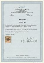 AD Württemberg 1923, Mich.-Nr.: 188 gestempelt  geprüft  Attest