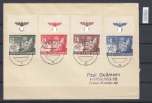 GG 1940, Mi.-Nr. 59-62 gestempelt   Brief Oberrand mit HZ