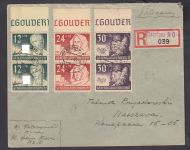 GG 1940, Mi.-Nr. 56-58 gestempelt Satzbrief Kpl.