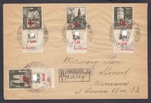 GG 1940, Mi.-Nr. 52-55 Satzbrief Rotes Kreuz  Kpl. Warschau
