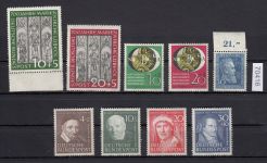Bund 1951, Mich.-Nr.: 139-147 ** (ohne Posthorn)