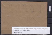 GG 1941, Mi.-Nr. 81 EF  Einzelfrankatur   Landpoststempel  Jezierzany