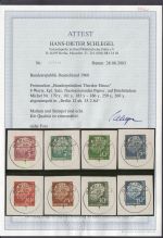 Bund 1954, Mich.-Nr.:  179-260 y gestempelt  Berlin LUXUS geprüft  Attest