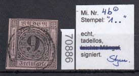 AD Baden 1851, Mich.-Nr.: 4 b gestempelt  geprüft  Einwandfrei