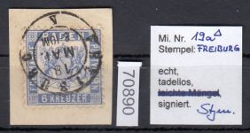 AD Baden 1862, Mich.-Nr.: 19 a gestempelt geprüft   Luxus einwandfrei