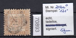 AD Baden 1862, Mich.-Nr.: 20 ba gestempelt geprüft   einwandfrei