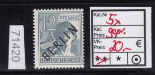 Berlin 1948, Mich.-Nr.:  5 x **  geprüft    70,00  Michel