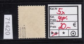 Berlin 1948, Mich.-Nr.:  5 x **  geprüft    70,00  Michel