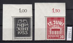 Berlin 1953, Mich.-Nr.: 110+11 ** Eckrand  geprüft