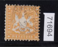 AD Württemberg 1863, Mich.-Nr.: 29 gestempelt geprüft  Befund