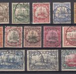 Kolonien Samoa 1900, Mich.-Nr.: 7-19 gestempelt  geprüft