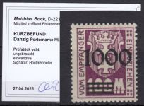 Danzig Porto 1923 Mi.Nr. P I/I * geprüft  Befund