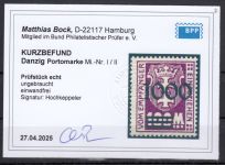 Danzig Porto 1923 Mi.Nr. P I/I * geprüft  Befund