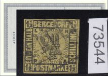 AD Bergedorf 1861, Mich.-Nr.: 3 gestempelt   geprüft  Attest   mängel  lesen