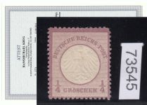 DR 1872, Mich.-Nr.:  1 ** Eckrand geprüft  Attest  bitte lesen