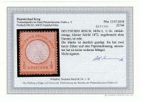 DR 1872, Mich.-Nr.:  3 (*)  geprüft  Befund