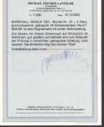 Kolonien Marshall-Inseln 1901, Mich.-Nr.: 25 gestempelt  geprüft  Attest