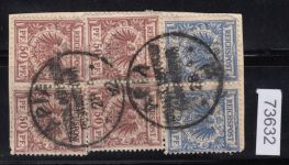 Kolonien Samoa 1890, Mich.-Nr.:  V 48 b + V 50 d gestempelt geprüft   380,00