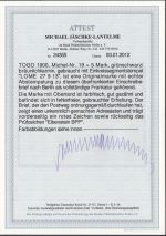 Kolonien Togo 1900, Mich.-Nr.:19 gest. Brief  geprüft  Attest  LOME-Berlin Friedenau