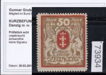 Danzig 1922 Mi.Nr. 100 X a *  geprüft  Befund