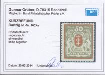 Danzig 1922 Mi.Nr. 100 X a *  geprüft  Befund