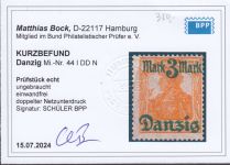 Danzig 1920 Mi. Nr. 44 I DD N  * geprüft  Befund