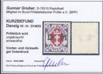 Danzig Dienst 1921 Mi.Nr. D 14 DG  *  geprüft  Befund