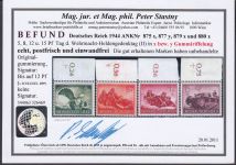 DR 1944, Mich.-Nr.: 875 x 877x 879y 880x **  geprüft  Befund