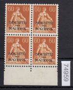 Schweiz/Ämter SDN 1922 (1944) : Mi.-Nr.: 10 x **   4er.-Block  normales Faserpapier