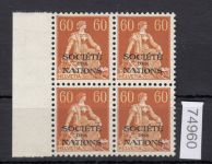 Schweiz/Ämter SDN 1922 (1944) : Mi.-Nr.: 10 x **   4er.-Block  normales Faserpapier