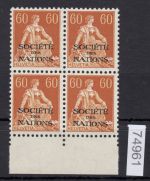Schweiz/Ämter SDN 1922 (1944) : Mi.-Nr.: 10 x **   4er.-Block  normales Faserpapier