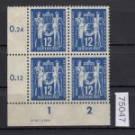 DDR 1949, Mich.-Nr.: 243 ** DV Eckrand 4er.-Block Druckvermerk  + 243 IV lesen