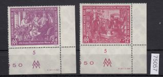 DDR 1950, Mich.-Nr.: 248+49 ** DV   Eckrand  Druckvermerk