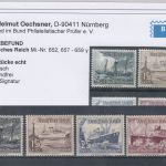 DR 1937, Mich.-Nr.: 652, 657 - 659 y ** geprüft  Befund