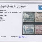 DR 1937, Mich.-Nr.: 652, 657 - 659 y ** geprüft  Befund