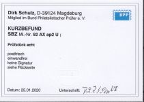 SBZ  1945 Mi.-Nr.: 92 AX a p2 U  ** geprüft  Befund    vierseitig ungezähnt