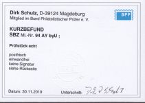 SBZ  1945 Mi.-Nr.: 94 AY b y U  ** geprüft  Befund    vierseitig ungezähnt