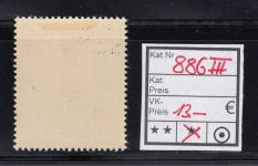 DR 1944, Mich.-Nr.: 886 III * geprüft  Befund   Plattenfehler