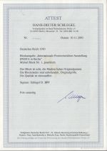 DR 1930, Mich.-Nr.: 446-449 Block 1 ** geprüft  Attest  einwandfrei