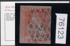 Italien 1851 Toscana, Mich.-Nr.: 3 gestempelt  Scarlet Auf Blau geprüft  Attest A.Diena