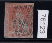 Italien 1851 Toscana, Mich.-Nr.: 3 gestempelt  Scarlet Auf Blau geprüft  Attest A.Diena